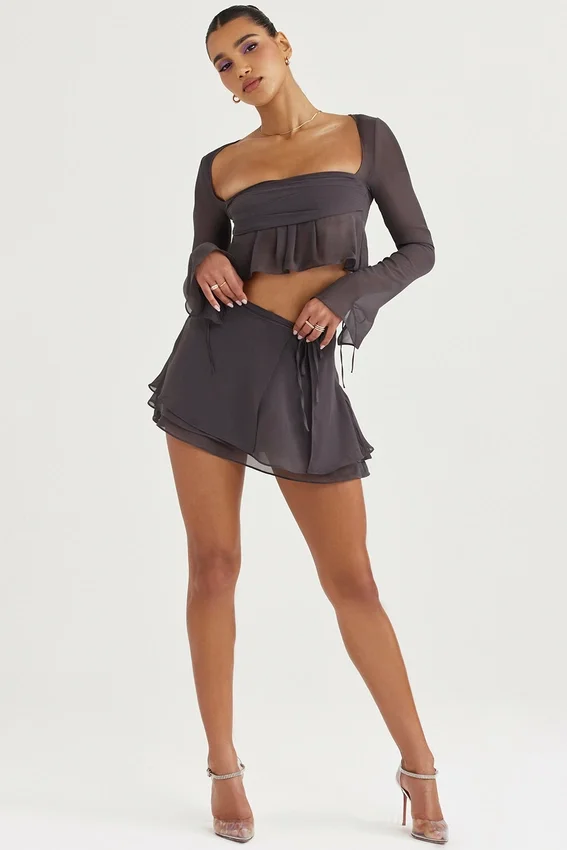 Clarice Shadow Floaty Layered Mini Skirt Clarice Shadow Floaty Layered Mini Skirt
