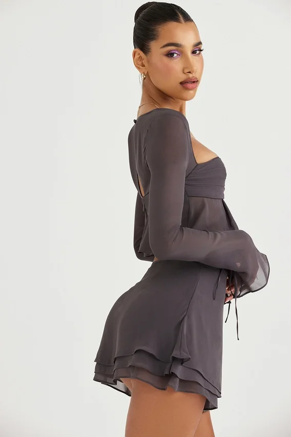 Clarice Shadow Floaty Layered Mini Skirt Clarice Shadow Floaty Layered Mini Skirt
