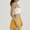 Clarice Tangerine Floaty Layered Mini Skirt Clarice Tangerine Floaty Layered Mini Skirt