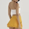 Clarice Tangerine Floaty Layered Mini Skirt Clarice Tangerine Floaty Layered Mini Skirt