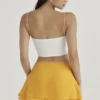 Clarice Tangerine Floaty Layered Mini Skirt Clarice Tangerine Floaty Layered Mini Skirt