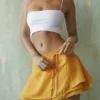 Clarice Tangerine Floaty Layered Mini Skirt Clarice Tangerine Floaty Layered Mini Skirt