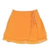 Clarice Tangerine Floaty Layered Mini Skirt Clarice Tangerine Floaty Layered Mini Skirt