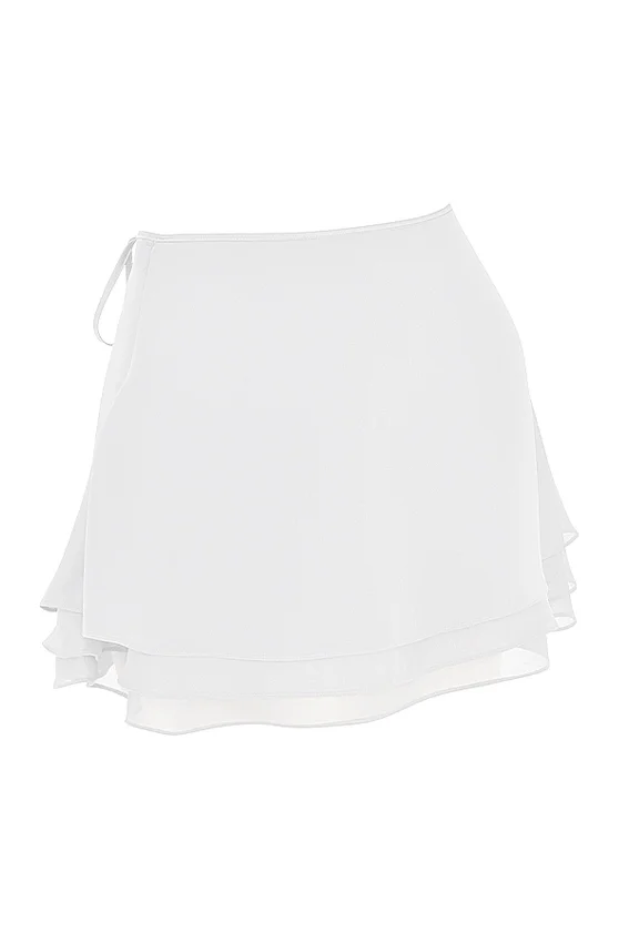Clarice White Floaty Layered Mini Skirt Clarice White Floaty Layered Mini Skirt