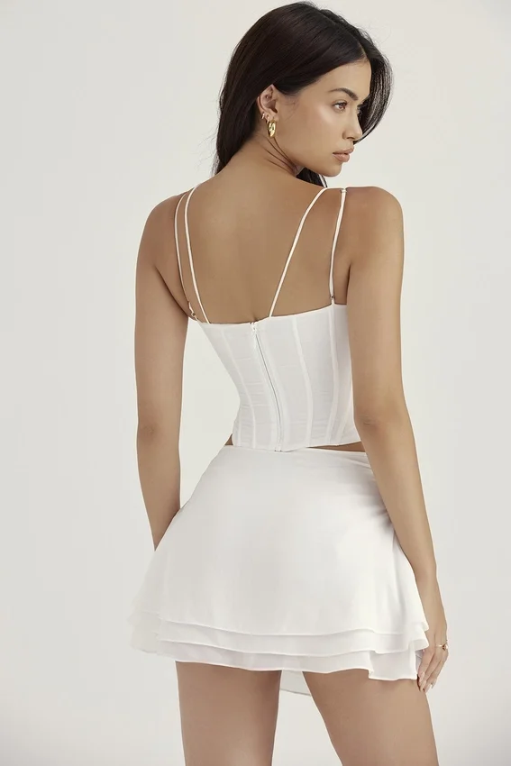 Orla White Chiffon Strappy Corset Orla White Chiffon Strappy Corset