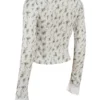 Clarissa Garden Print Lace Trim Top