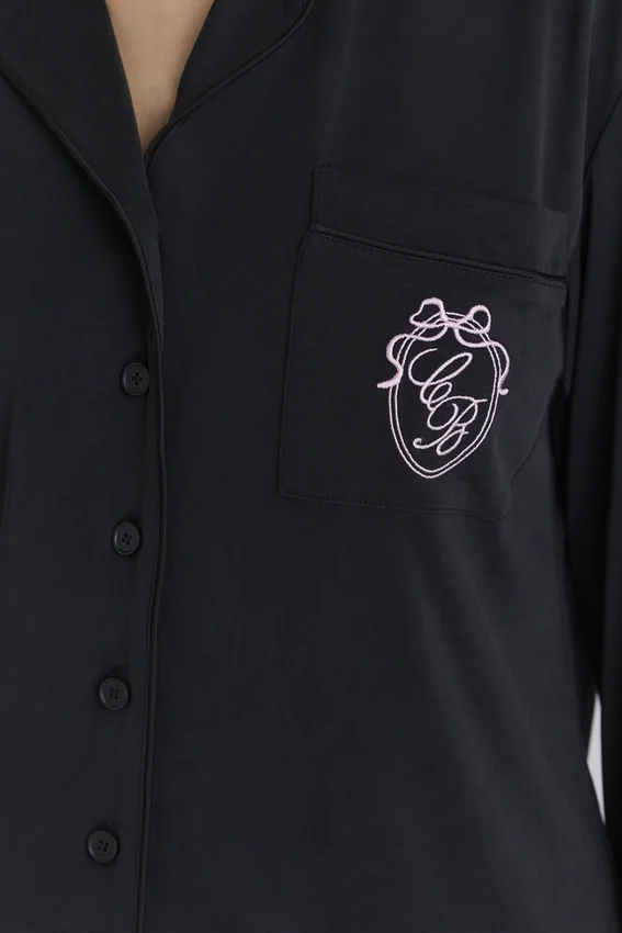 Classic PJs Black Soft Modal Pajama Set Classic PJs Black Soft Modal Pajama Set