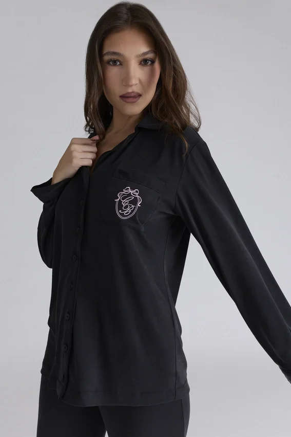 Classic PJs Black Soft Modal Pajama Set Classic PJs Black Soft Modal Pajama Set