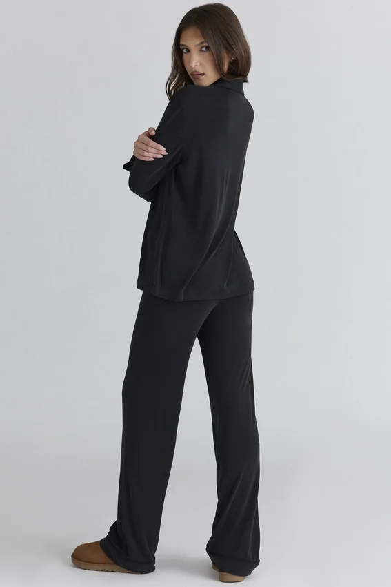 Classic PJs Black Soft Modal Pajama Set Classic PJs Black Soft Modal Pajama Set