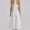 Claudia White Cotton Halter Neck Midi Dress Claudia White Cotton Halter Neck Midi Dress
