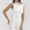 Clementine Ivory Cashmere Draped Tank and Scarf