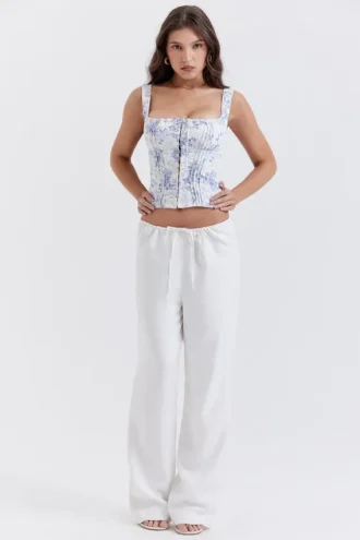 Cleo Ivory Linen Mix Trousers Cleo Ivory Linen Mix Trousers