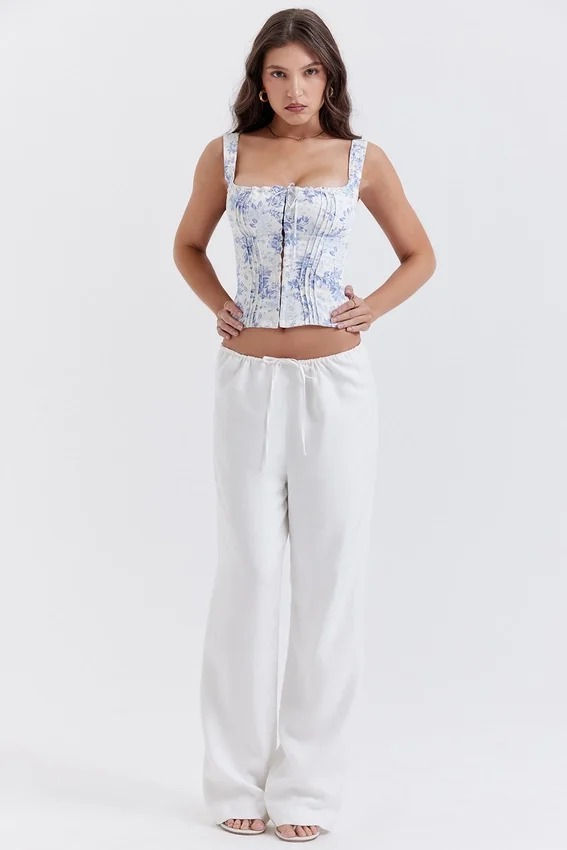 Cleo Ivory Linen Mix Trousers Cleo Ivory Linen Mix Trousers