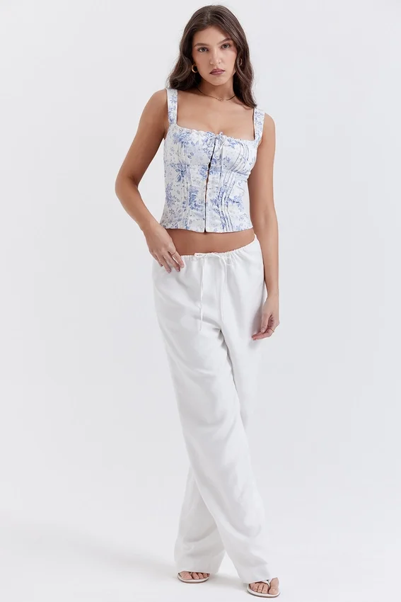 Cleo Ivory Linen Mix Trousers Cleo Ivory Linen Mix Trousers