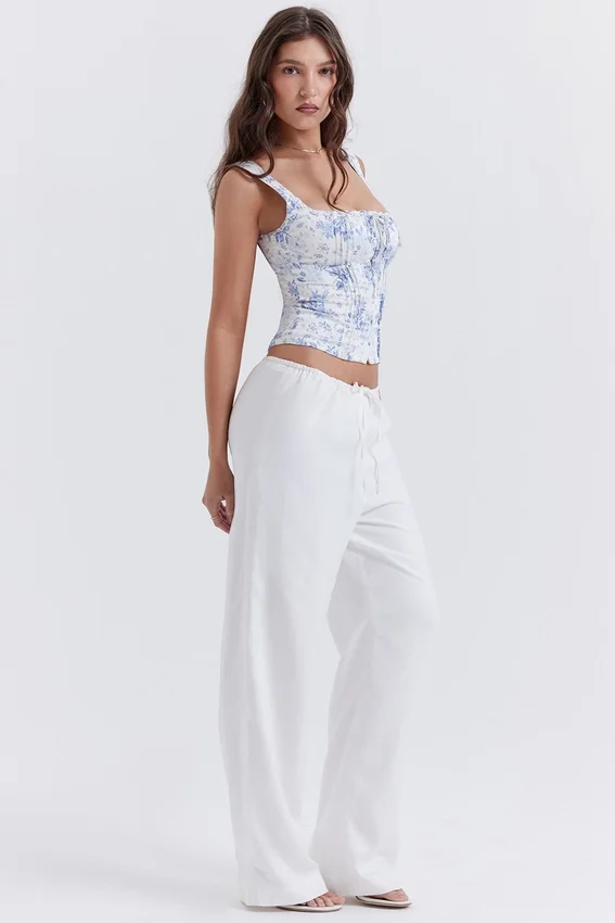 Cleo Ivory Linen Mix Trousers Cleo Ivory Linen Mix Trousers