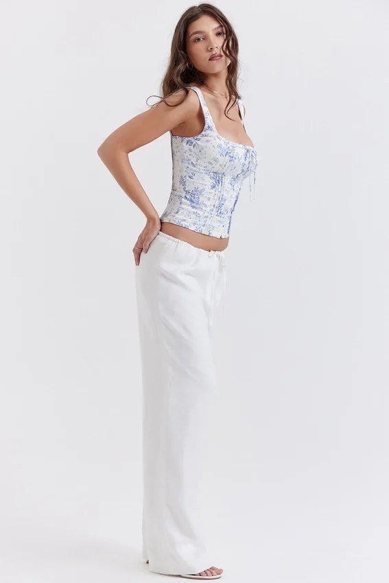 Cleo Ivory Linen Mix Trousers Cleo Ivory Linen Mix Trousers