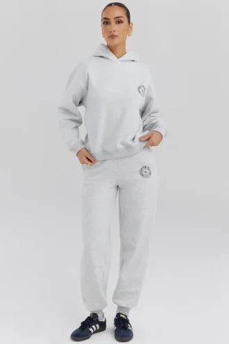 Coast Light Grey Marl Fleece Back Jogging Trousers Coast Light Grey Marl Fleece Back Jogging Trousers