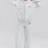 Coast Light Grey Marl Fleece Back Jogging Trousers