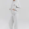Mirage Light Grey Marl Cotton Fleece-Back Zip Through Hoodie Mirage Light Grey Marl Cotton Fleece-Back Zip Through Hoodie