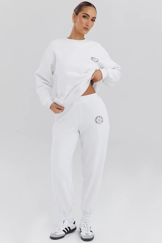 Coast White Fleece Back Jogging Trousers Coast White Fleece Back Jogging Trousers