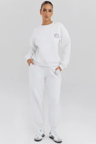 Haze White Crew Neck Sweatshirt Haze White Crew Neck Sweatshirt