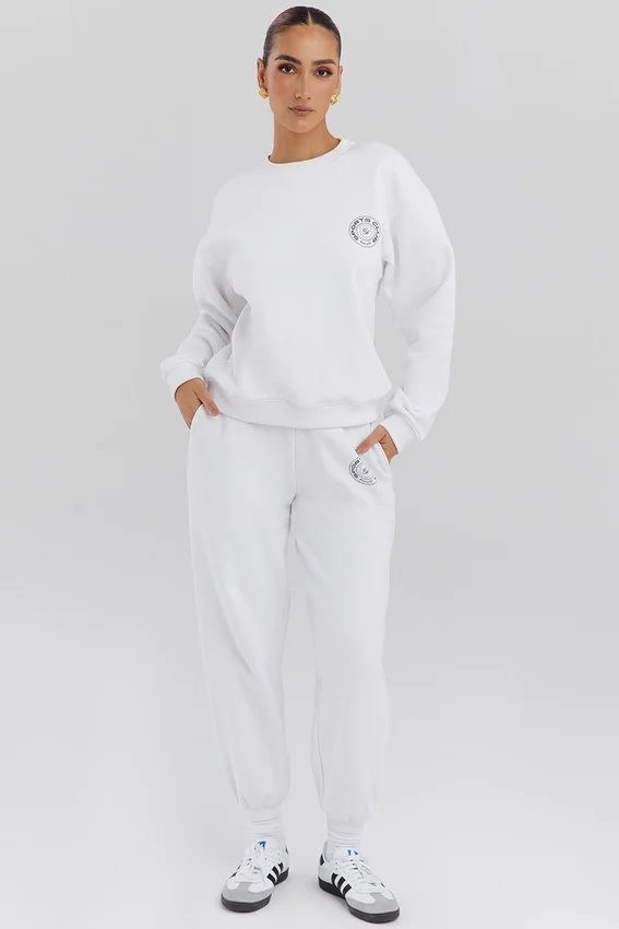 Haze White Crew Neck Sweatshirt Haze White Crew Neck Sweatshirt