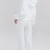 Mirage White Cotton Fleece-Back Zip Through Hoodie Mirage White Cotton Fleece-Back Zip Through Hoodie