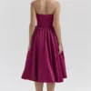 Coco Burgundy Satin Tulle Midi Dress Coco Burgundy Satin Tulle Midi Dress