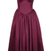 Coco Burgundy Satin Tulle Midi Dress Coco Burgundy Satin Tulle Midi Dress