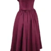 Coco Burgundy Satin Tulle Midi Dress Coco Burgundy Satin Tulle Midi Dress