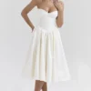 Coco Vintage Ivory Satin Midi Dress