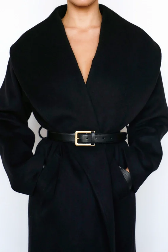 Cocoon Black Wool Shawl Collar Coat Cocoon Black Wool Shawl Collar Coat