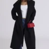 Cocoon Black Wool Shawl Collar Coat Cocoon Black Wool Shawl Collar Coat