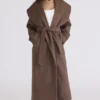 Cocoon Brown Wool Shawl Collar Coat Cocoon Brown Wool Shawl Collar Coat