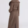 Cocoon Brown Wool Shawl Collar Coat Cocoon Brown Wool Shawl Collar Coat