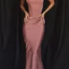 Colette Rose Satin Low Waist Midi Skirt Colette Rose Satin Low Waist Midi Skirt