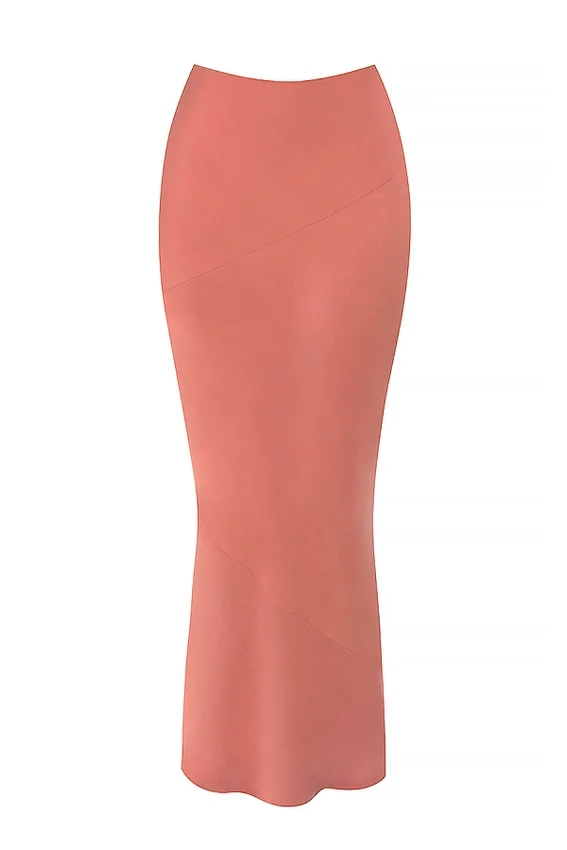 Colette Rose Satin Low Waist Midi Skirt Colette Rose Satin Low Waist Midi Skirt