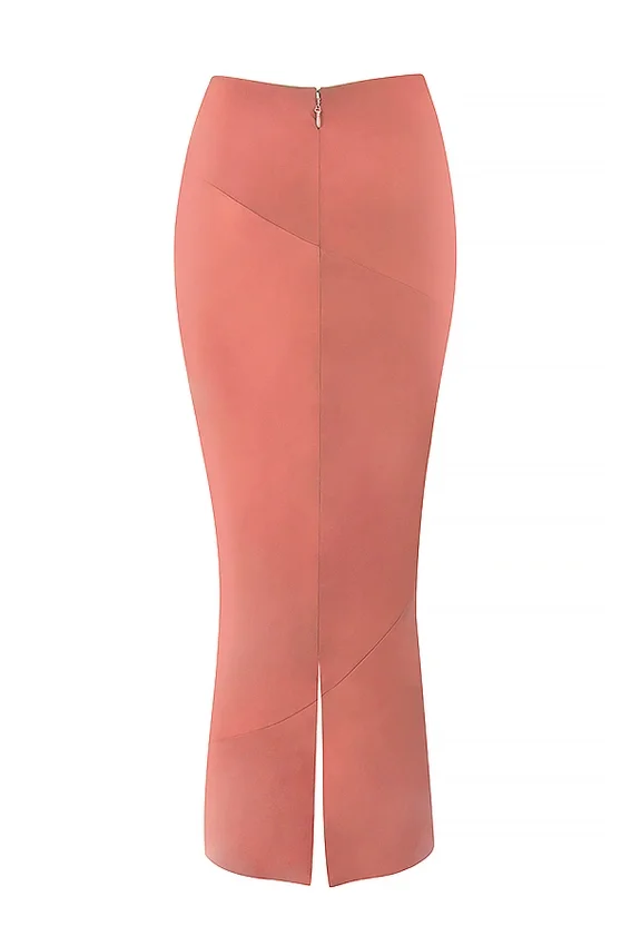 Colette Rose Satin Low Waist Midi Skirt Colette Rose Satin Low Waist Midi Skirt