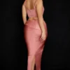 Colette Rose Satin Low Waist Midi Skirt Colette Rose Satin Low Waist Midi Skirt