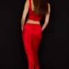 Colette Scarlet Satin Low Waist Midi Skirt Colette Scarlet Satin Low Waist Midi Skirt