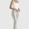Colette Shimmer Champagne Midi Skirt