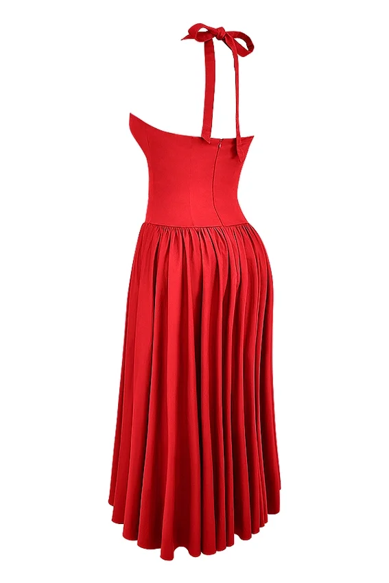 Coquette Scarlet Halter Midi Dress Coquette Scarlet Halter Midi Dress