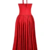 Coquette Scarlet Halter Midi Dress Coquette Scarlet Halter Midi Dress