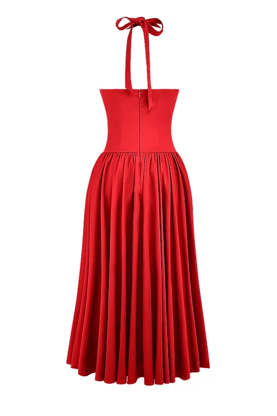 Coquette Scarlet Halter Midi Dress Coquette Scarlet Halter Midi Dress