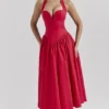 Coquette Scarlet Halter Midi Dress Coquette Scarlet Halter Midi Dress