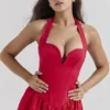 Coquette Scarlet Halter Midi Dress Coquette Scarlet Halter Midi Dress