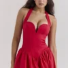 Coquette Scarlet Halter Midi Dress Coquette Scarlet Halter Midi Dress