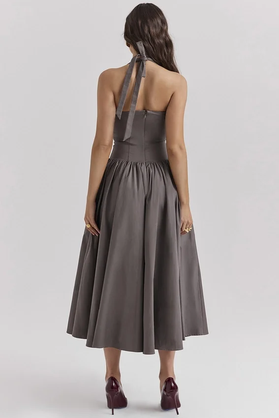 Coquette Smoke Halter Midi Dress Coquette Smoke Halter Midi Dress
