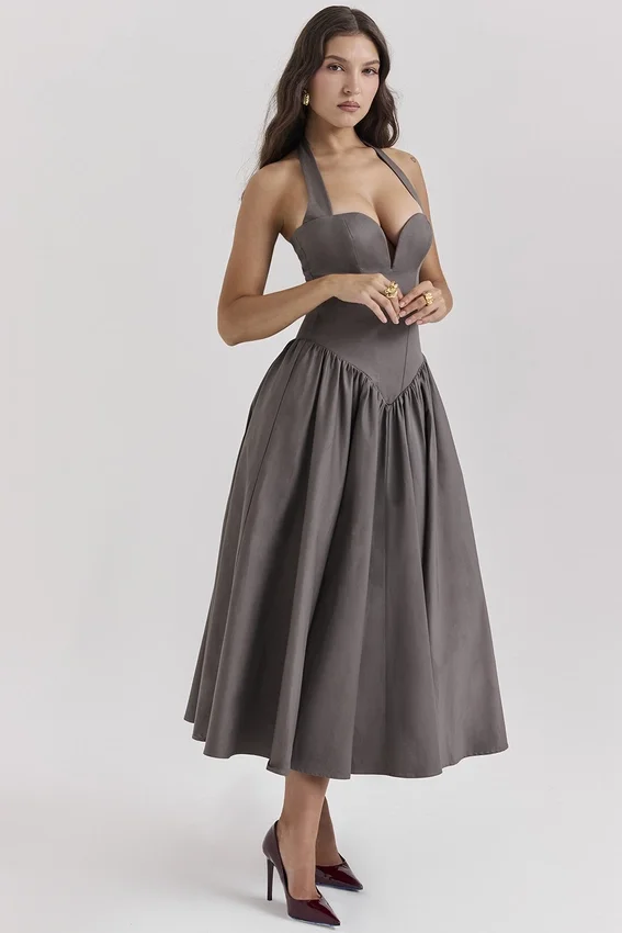 Coquette Smoke Halter Midi Dress Coquette Smoke Halter Midi Dress