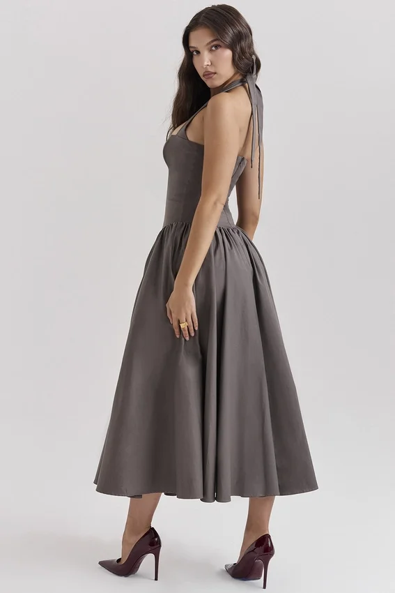 Coquette Smoke Halter Midi Dress Coquette Smoke Halter Midi Dress